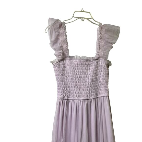 Audrey Parks + Francesca's Sleeveless Tiered Smocked Maxi Dress Lavendar S (2833 - Picture 4 of 9